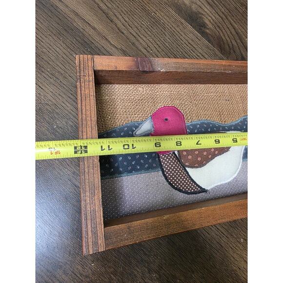 VINTAGE Handmade Quilted Hanging Wall Decor Art 8 X 12 Duck Goose Quilt Pic - Picture 6 of 16